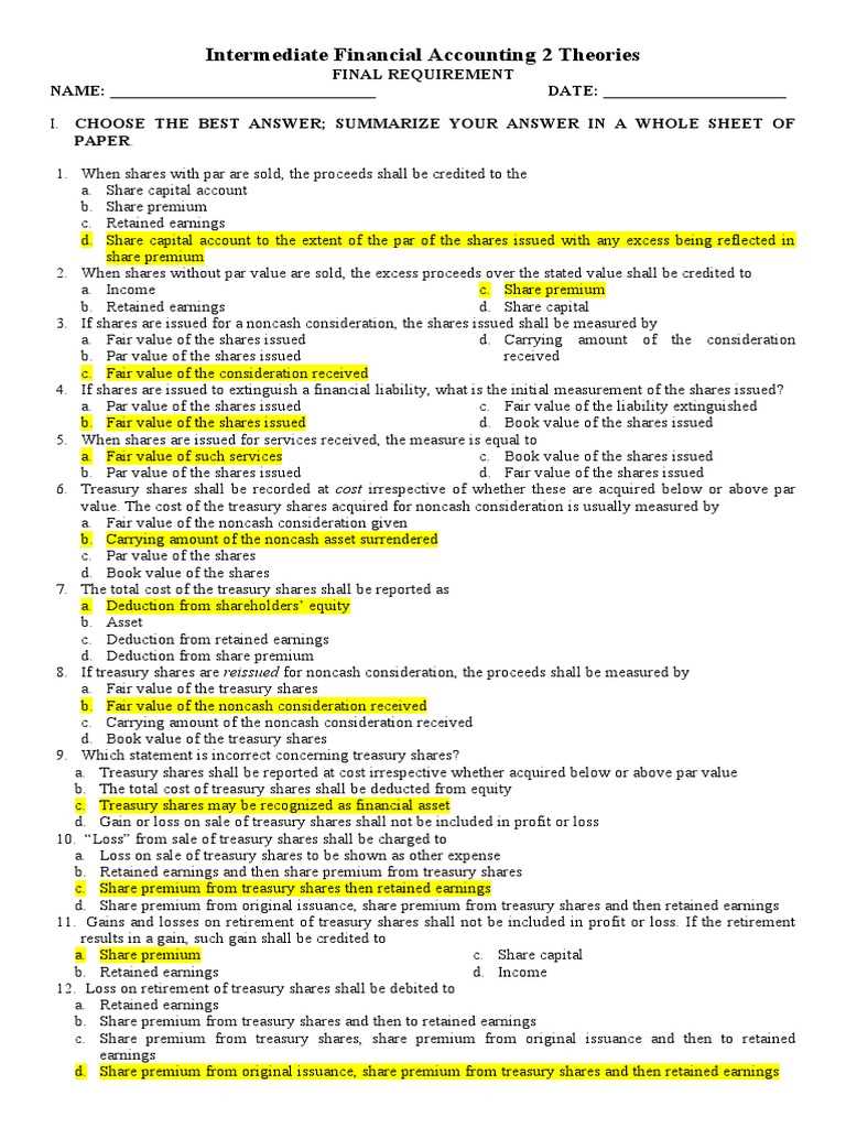 financial accounting exam 2 answers