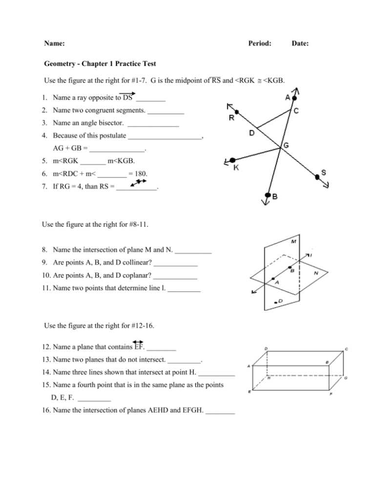 geometry practice test answers