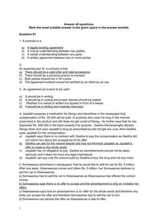 law exam answer structure