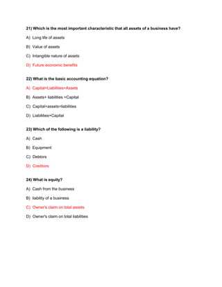 financial accounting accounting questions and answers for exams