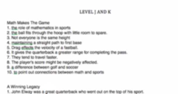 level i reading plus answers