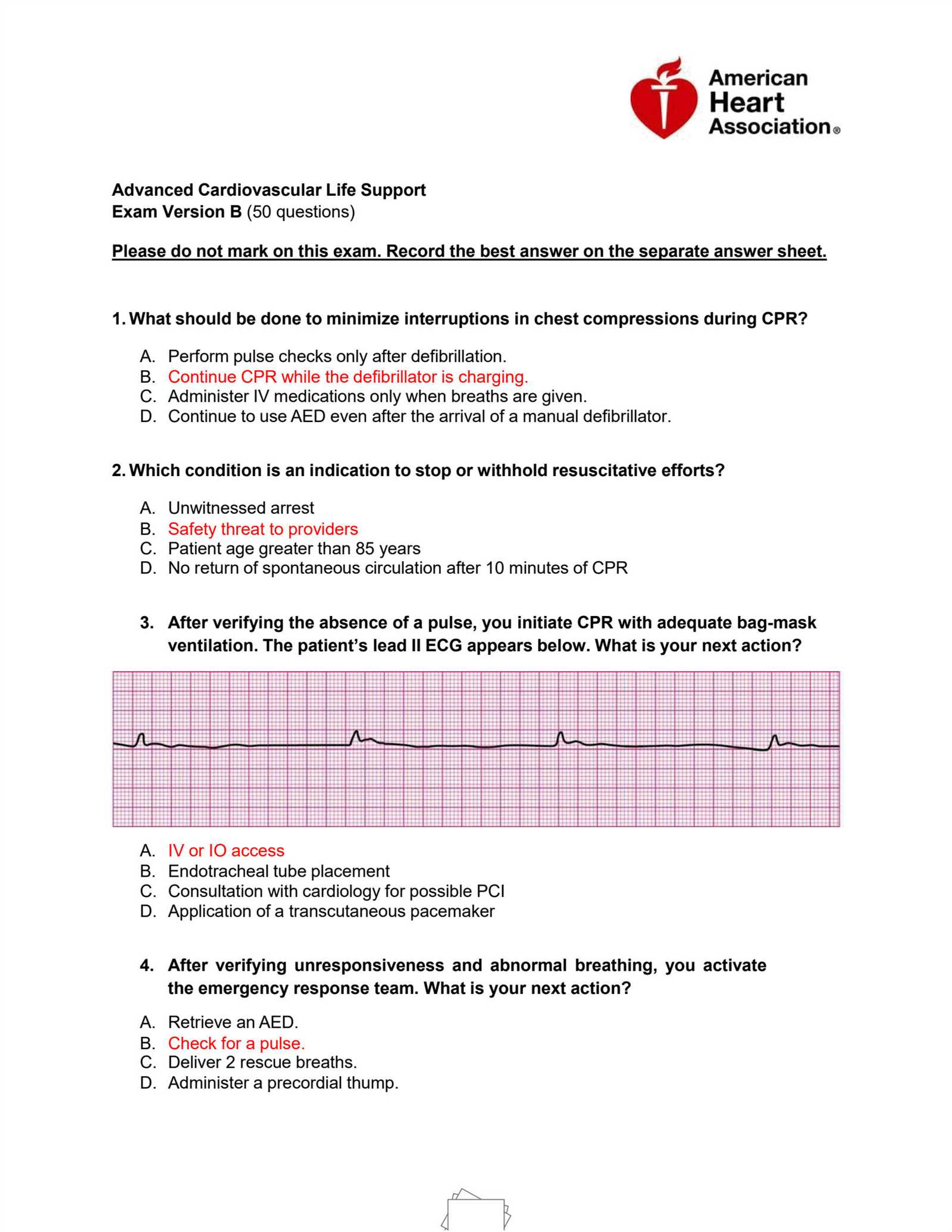 aha heartcode acls exam answers