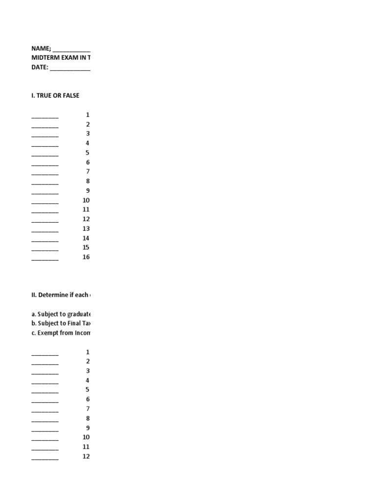 liberty tax midterm exam answers