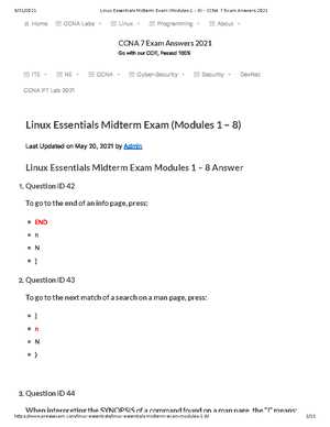 linux chapter 6 exam answers