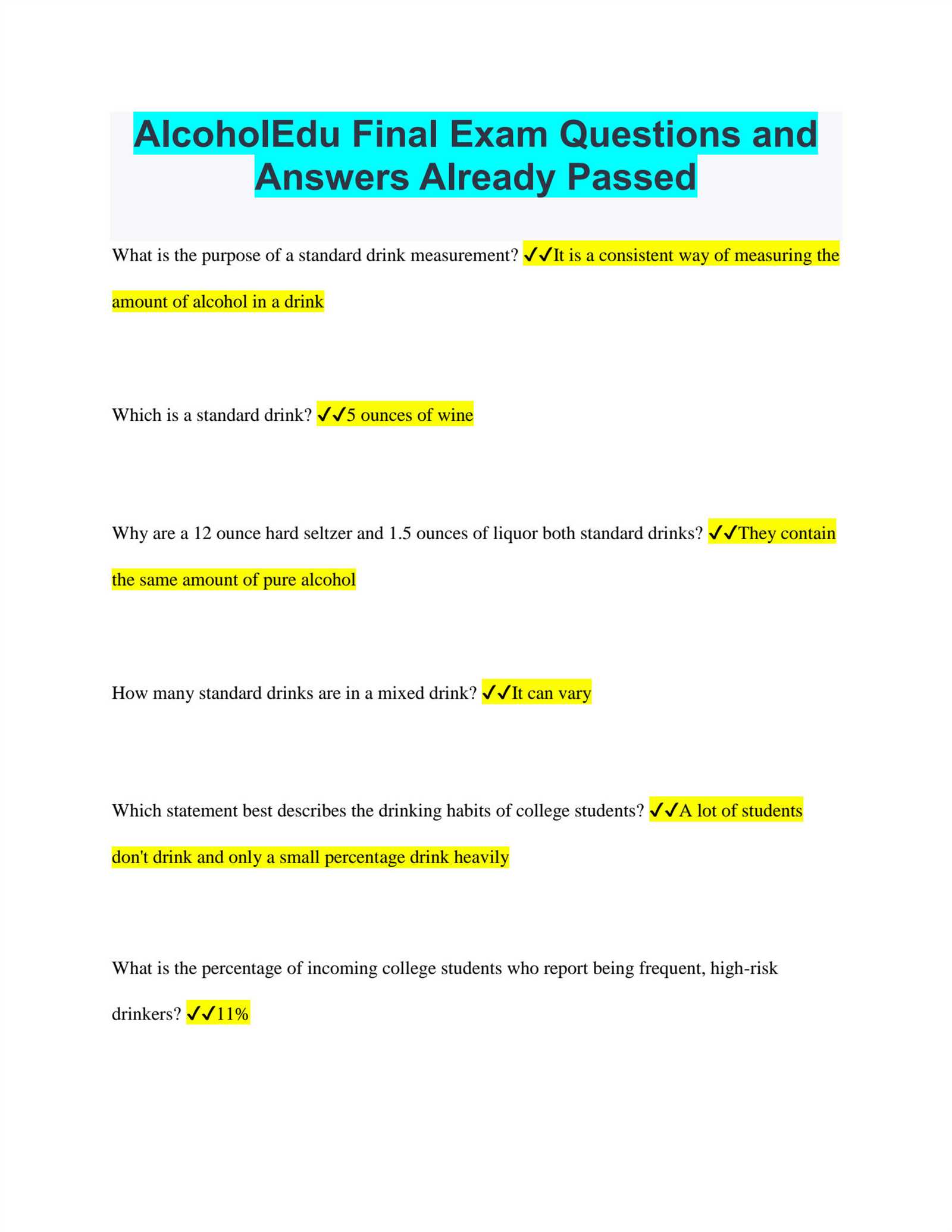 liquor exam final exam answers