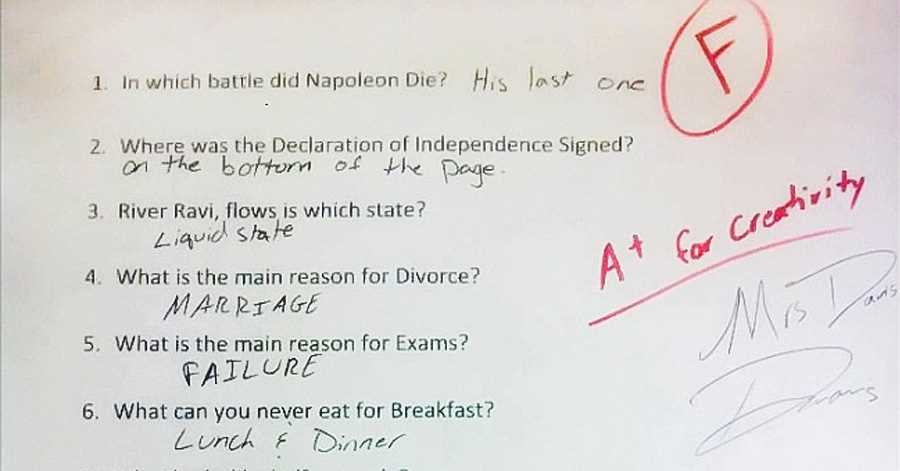 silly exam answers