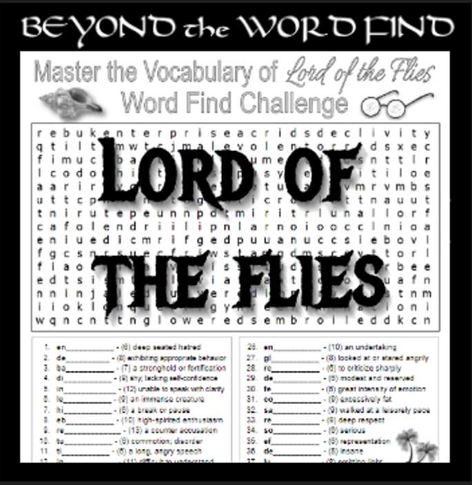 lord of the flies test answer key