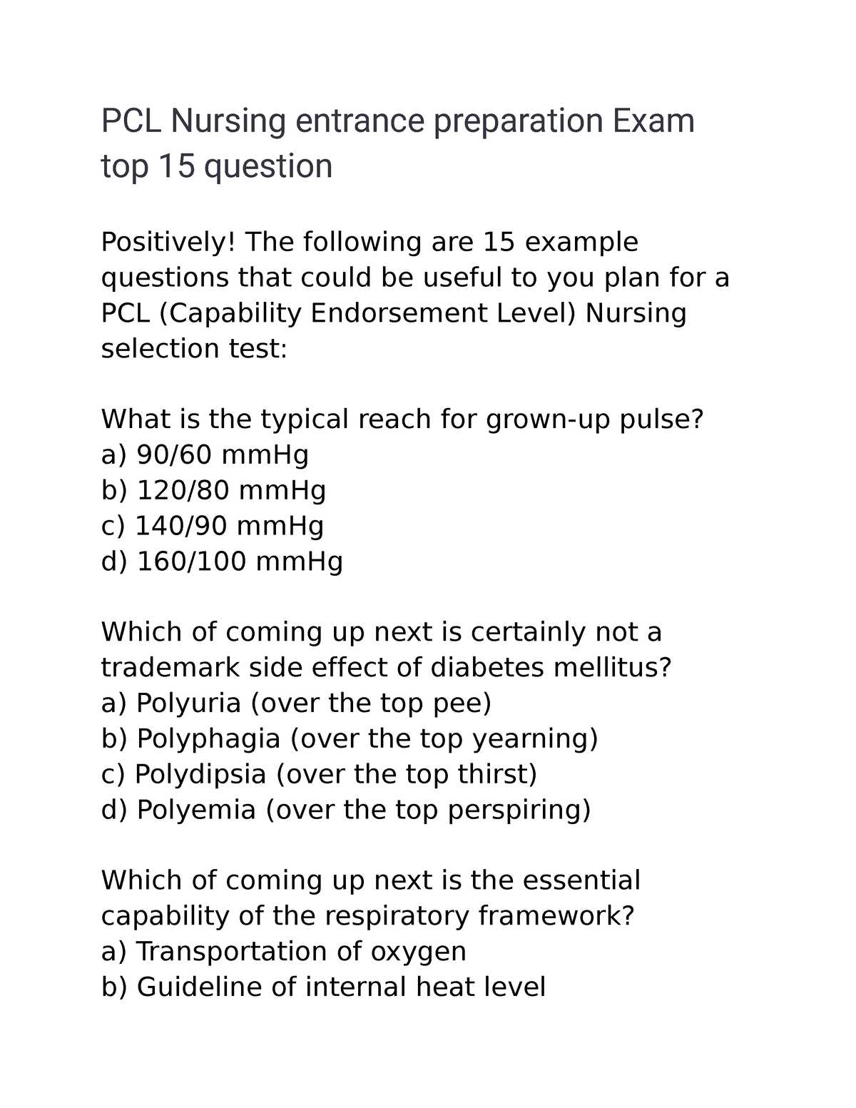 lpn entrance exam sample questions