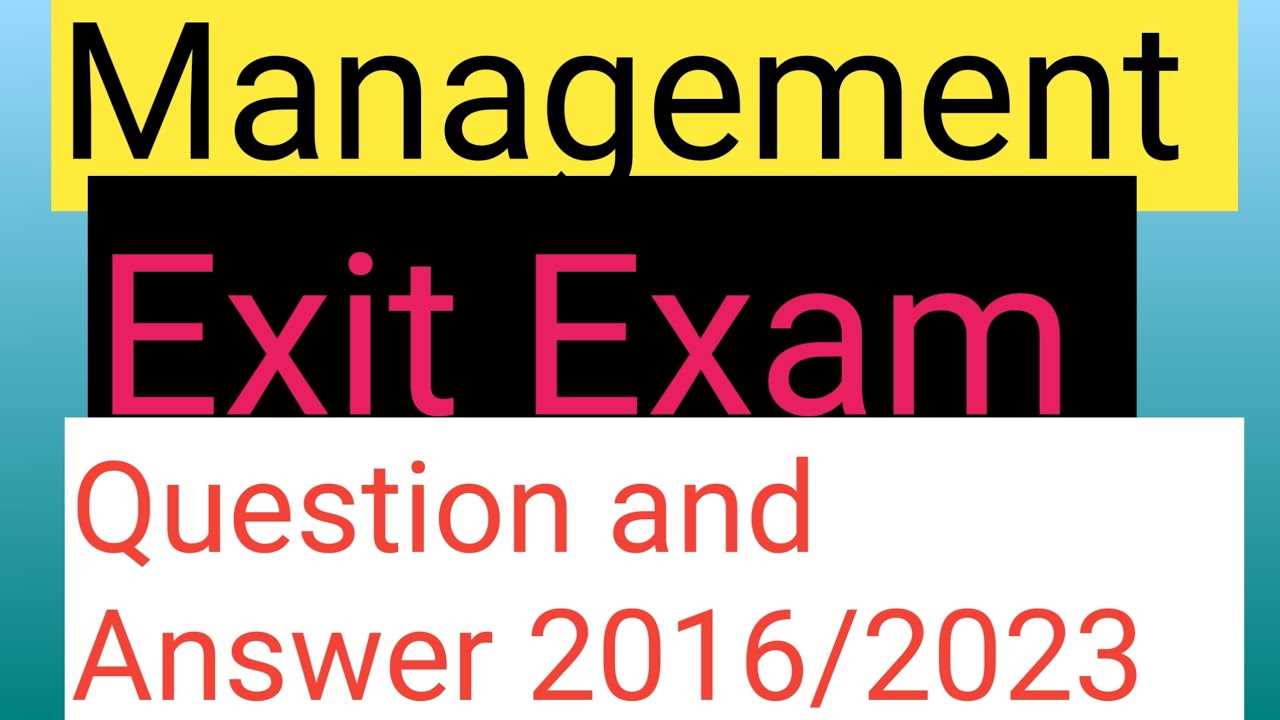 management final exam questions and answers