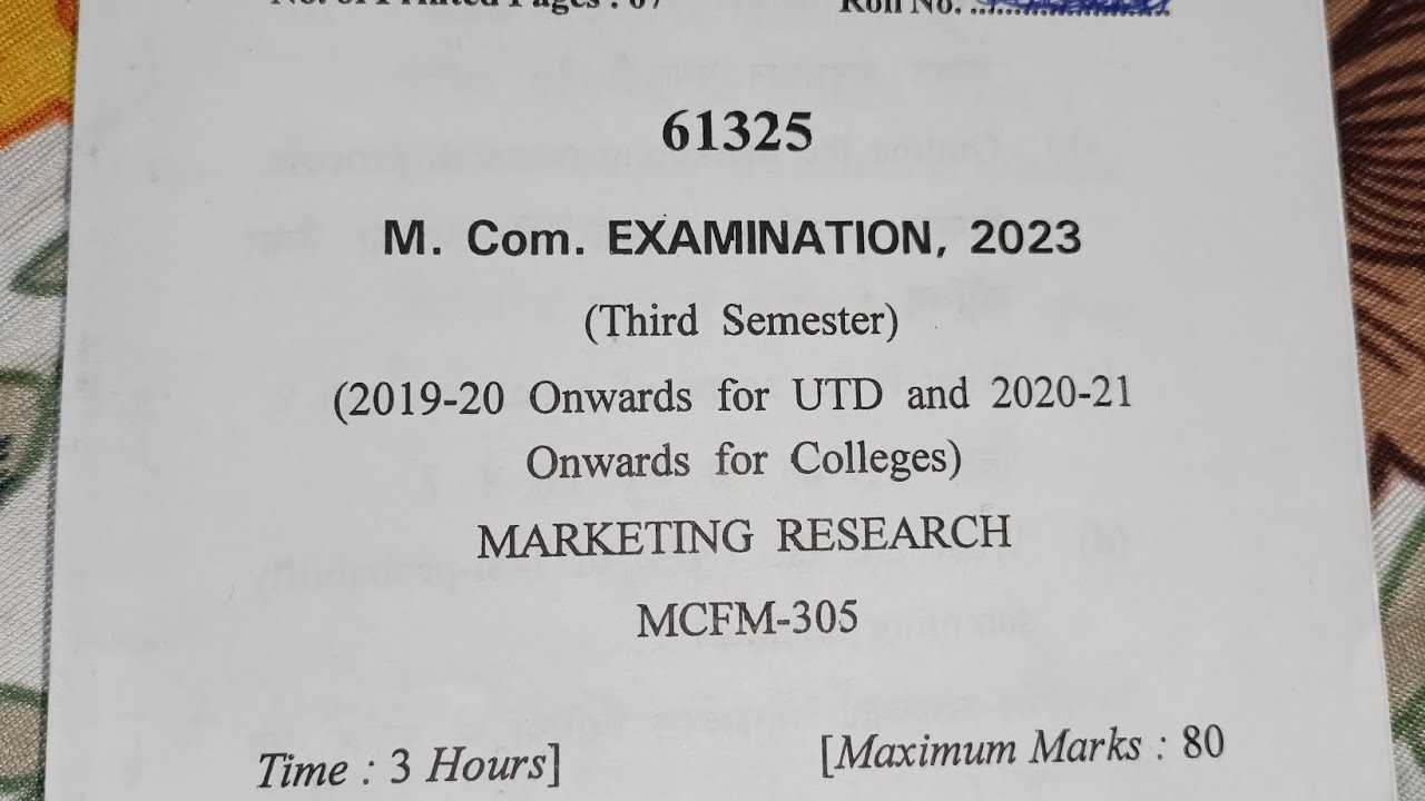 marketing research exam questions and answers