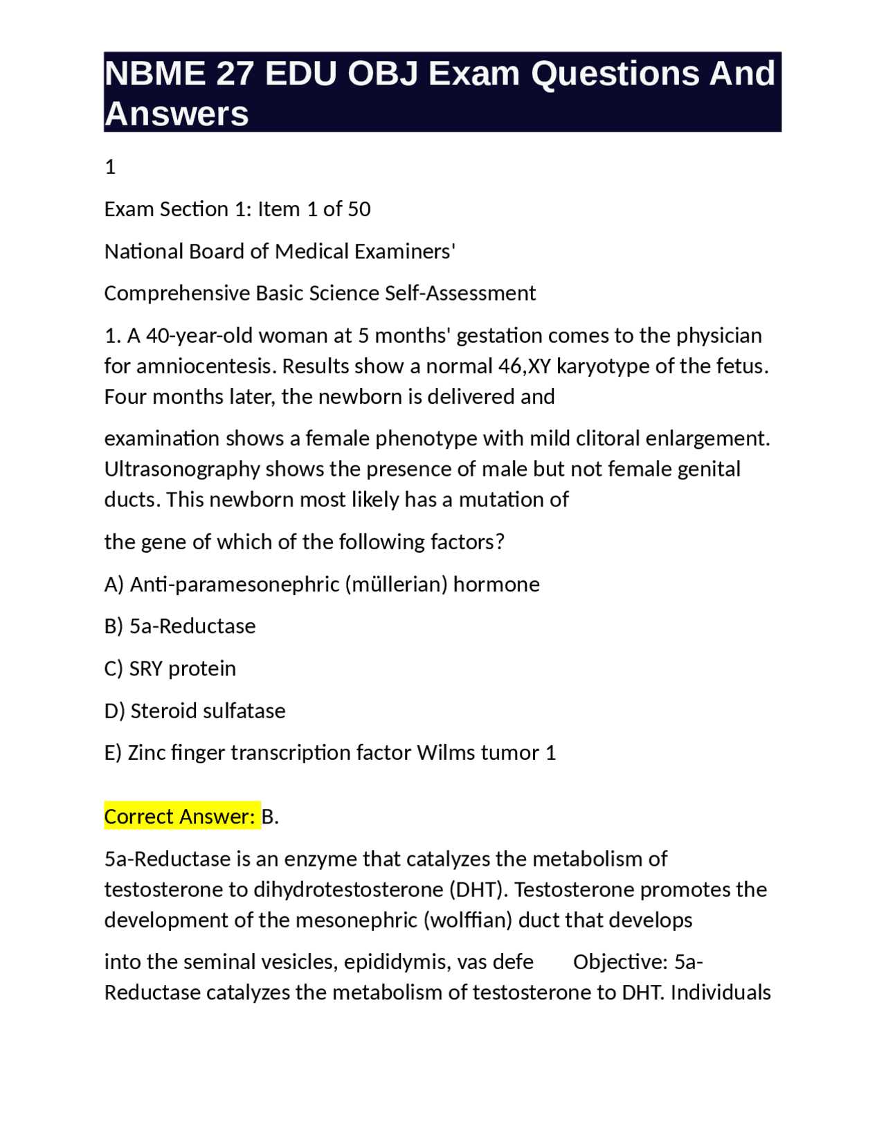 metabolism exam questions and answers