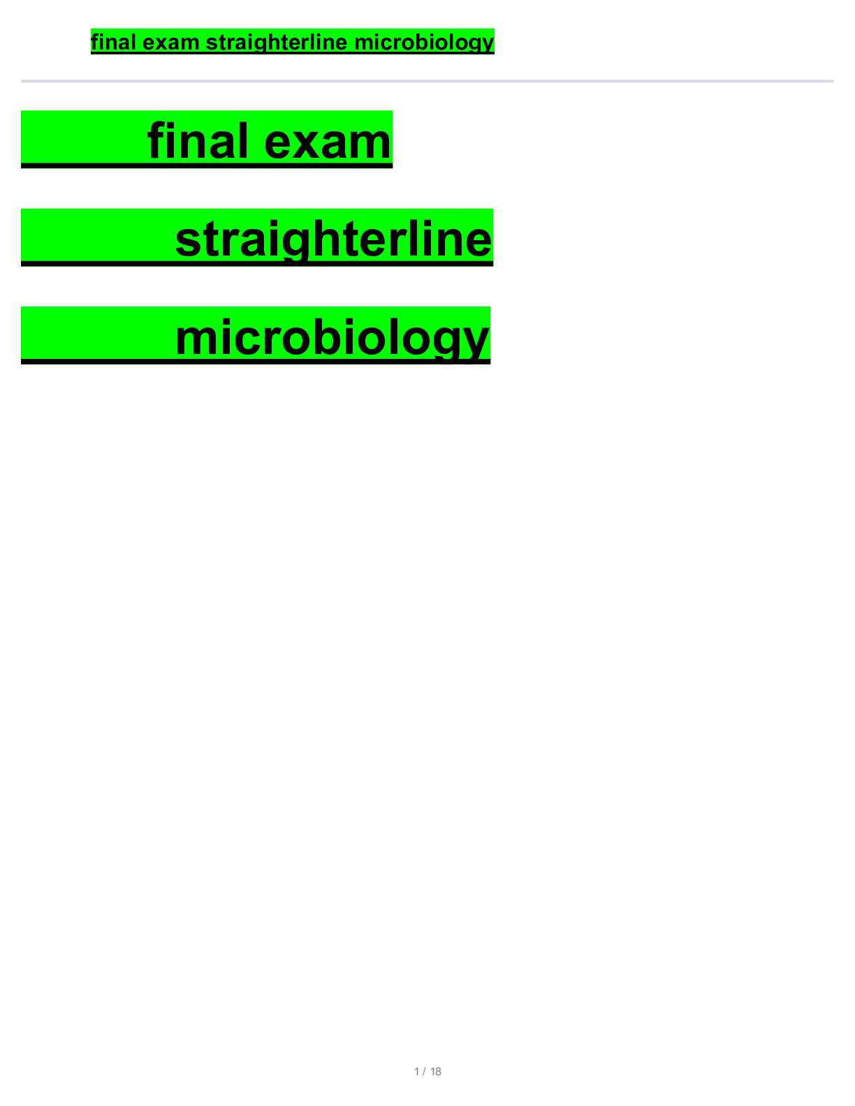 microbiology final exam