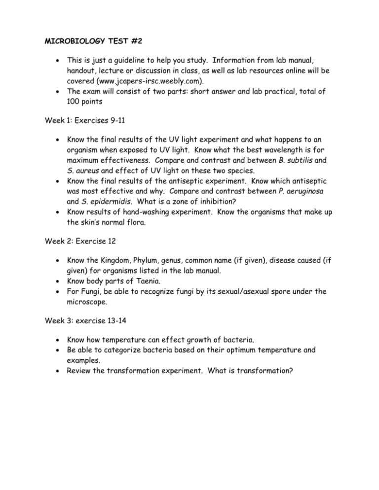 microbiology lab practical exam 2