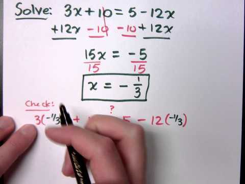 solving equations with variables on both sides answers