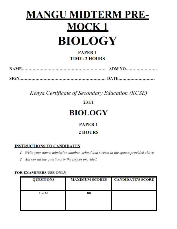 mock exams with answers