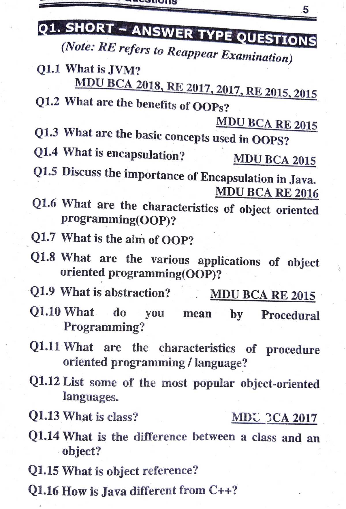 java exam questions and answers