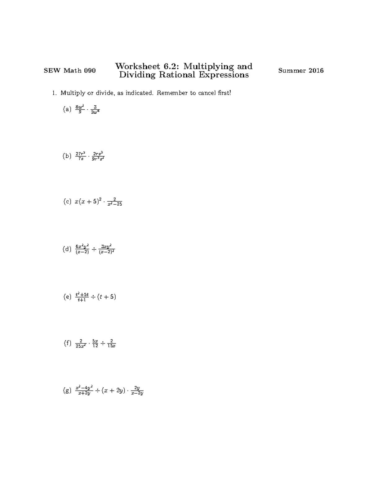 multiplying and dividing rational expressions worksheet answers