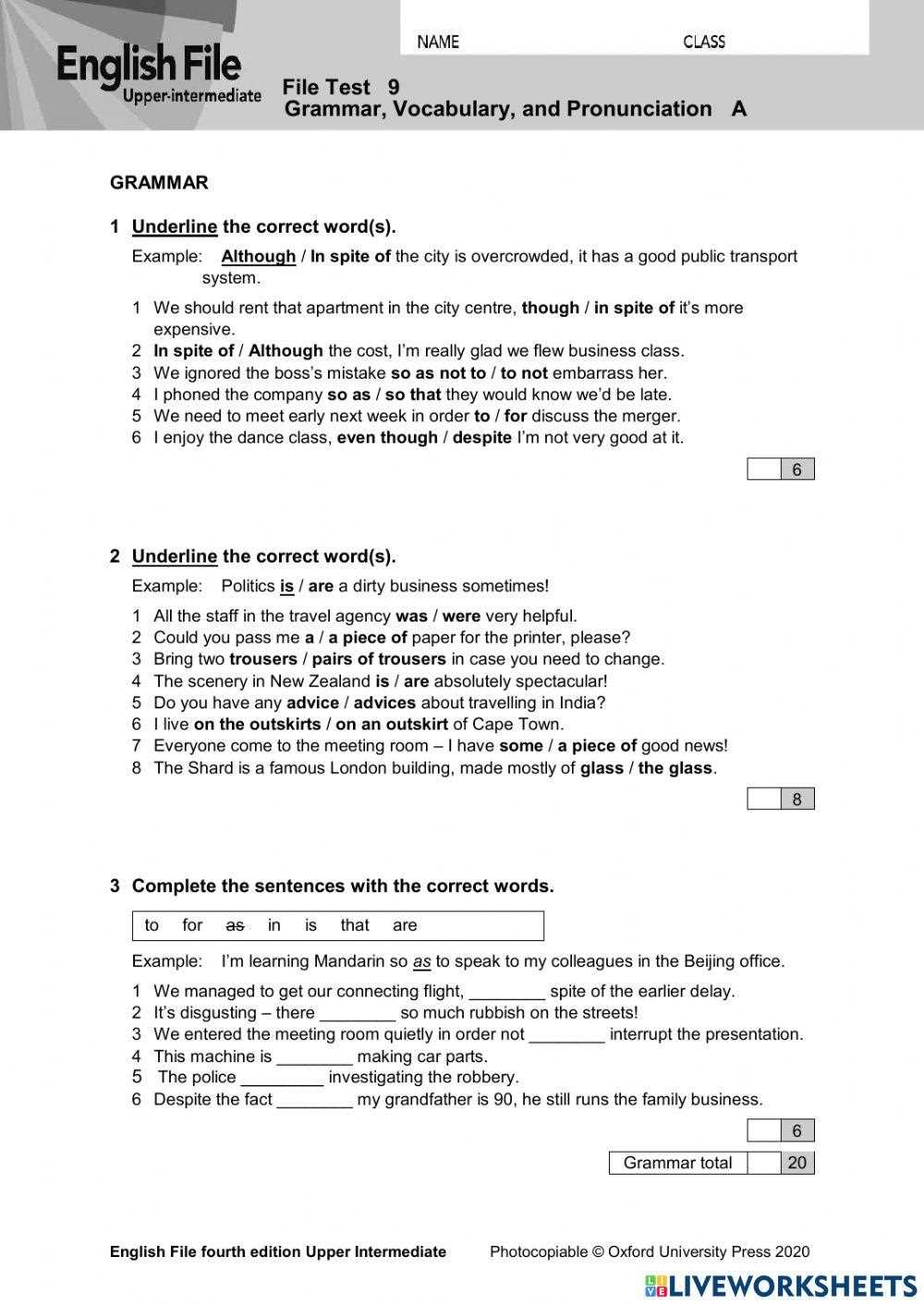 english 9a final exam answers