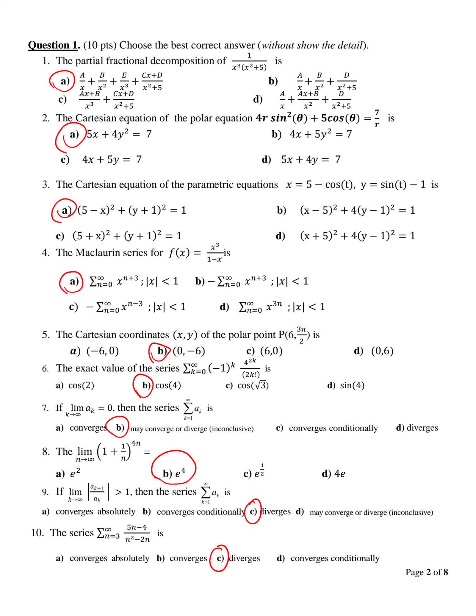 algebra 2 final exam answers