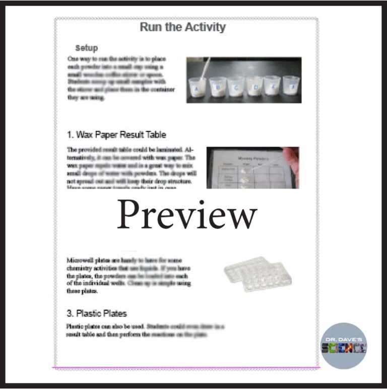 mystery powders lab answers