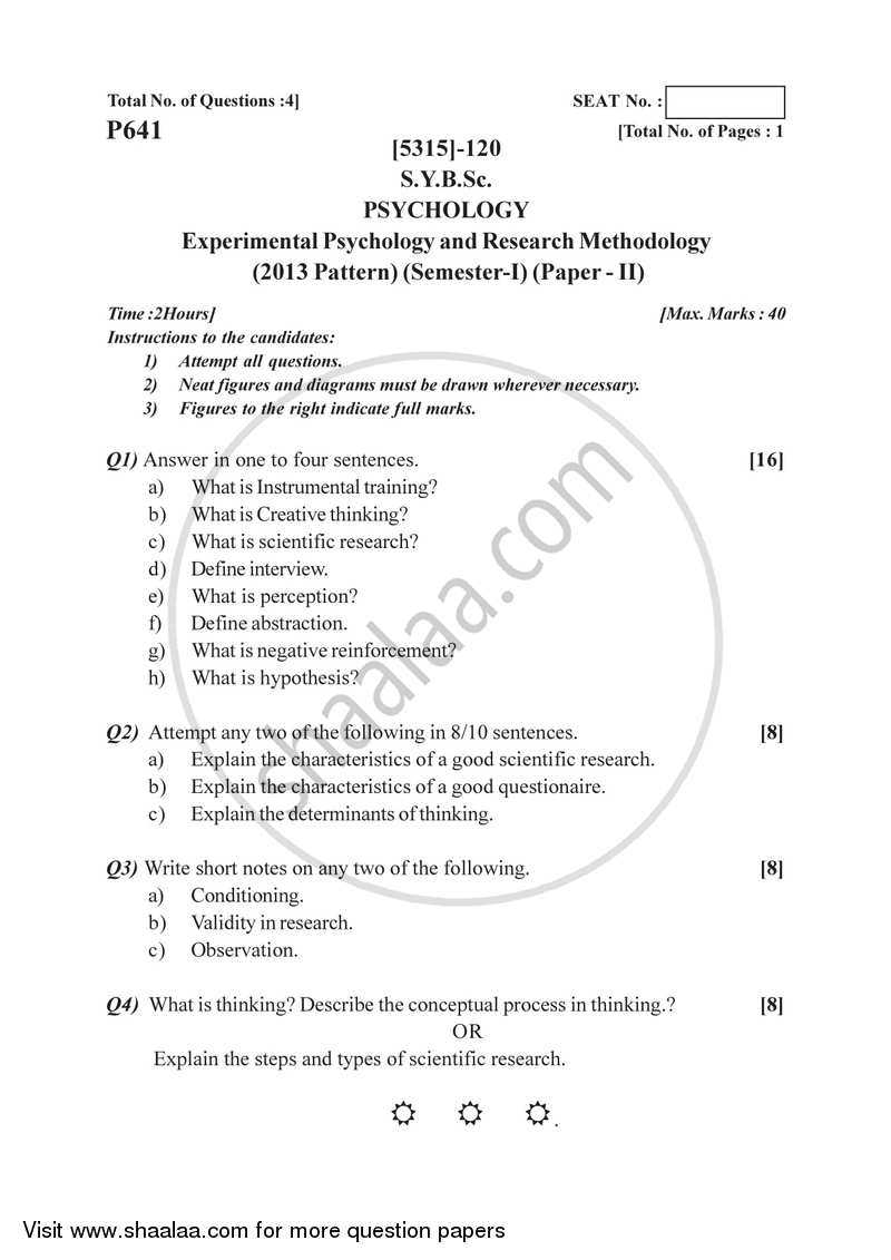 psychology research methods exam questions and answers