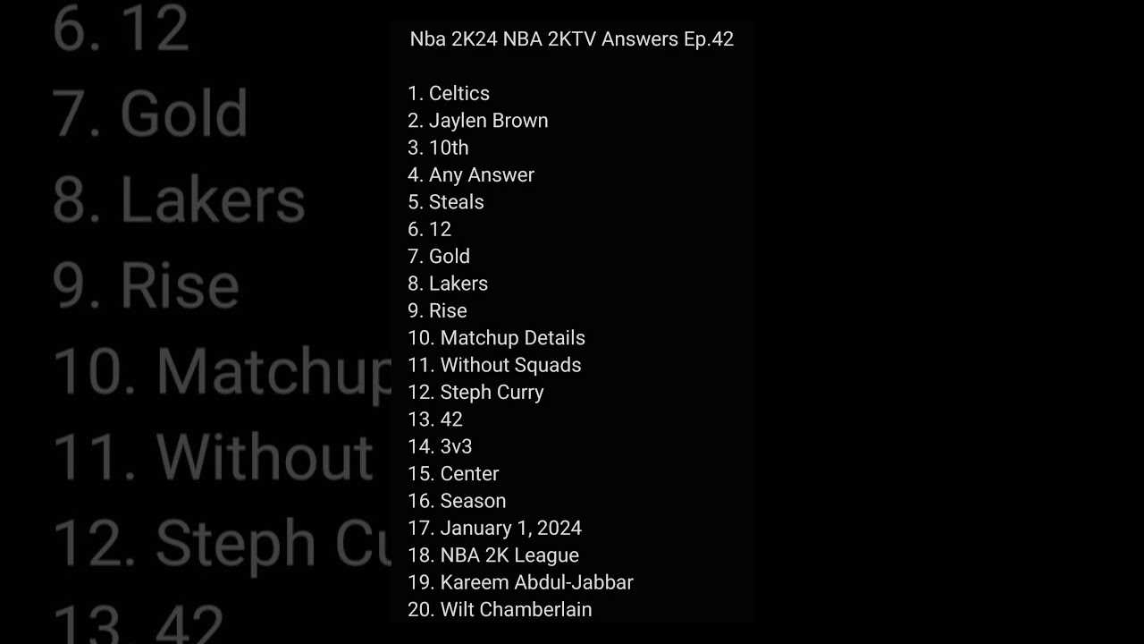 nba 2ktv answers