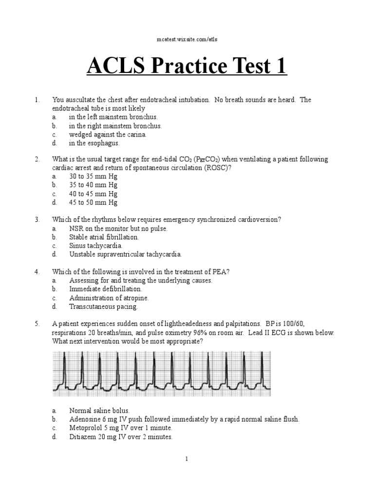 2015 acls exam answers