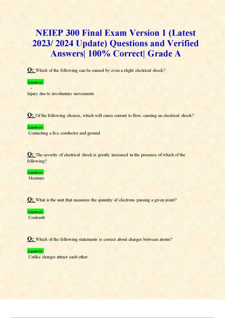 neiep 300 final exam answers