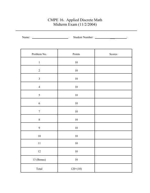 discrete math final exam answers