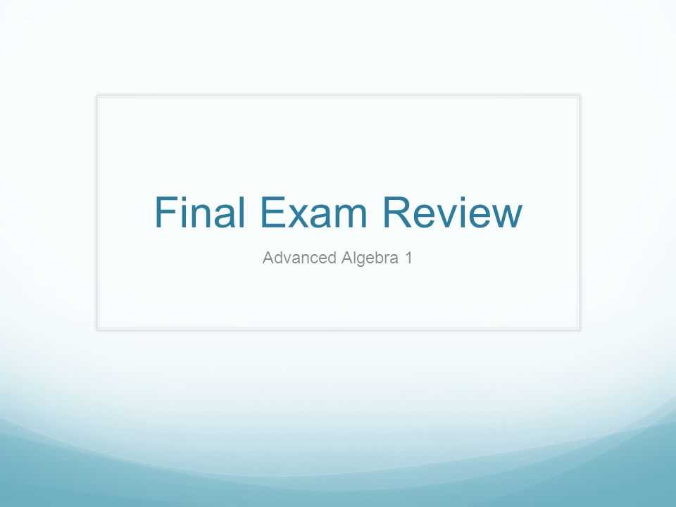 algebra final exam answer key