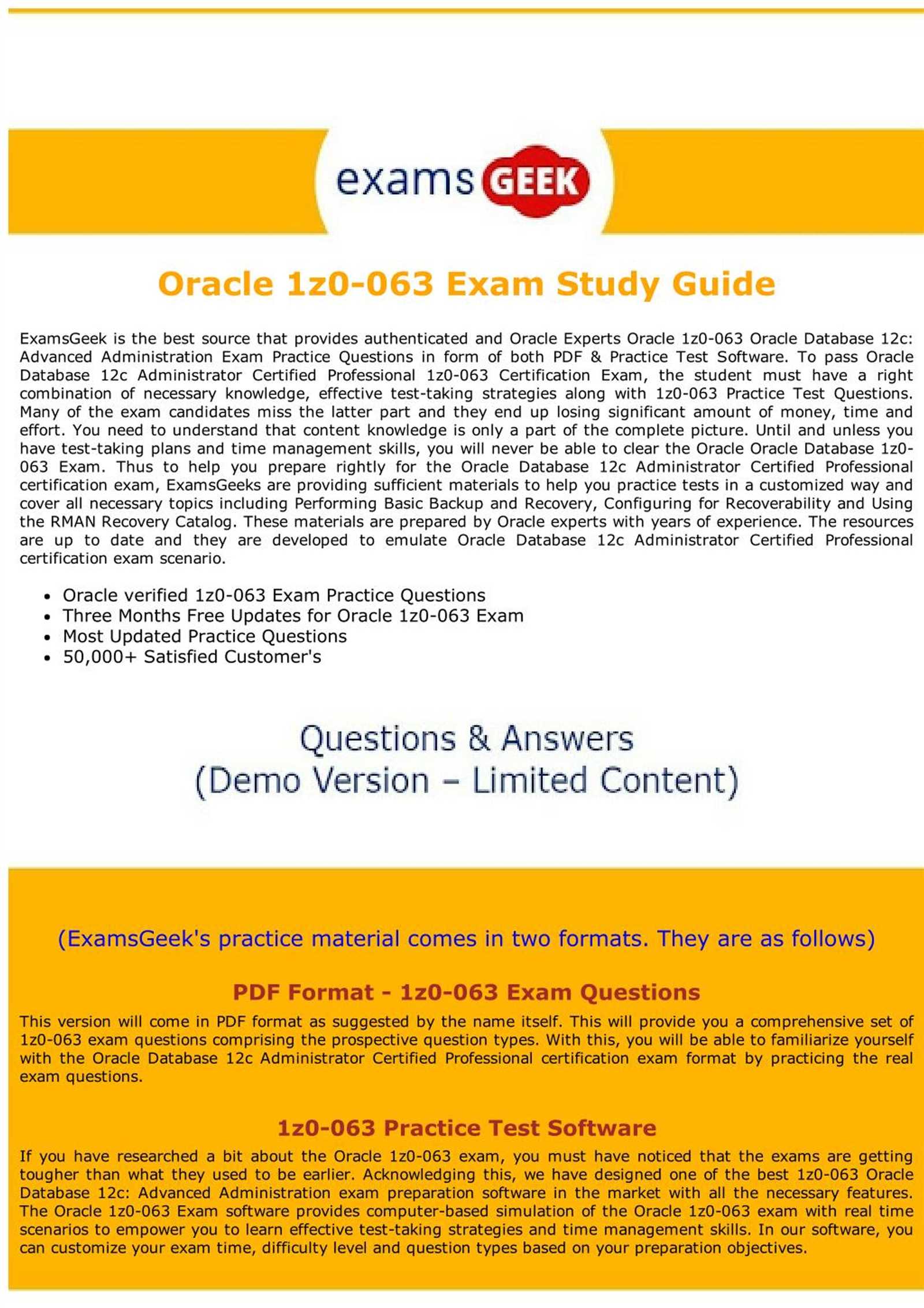 oracle exam questions and answers