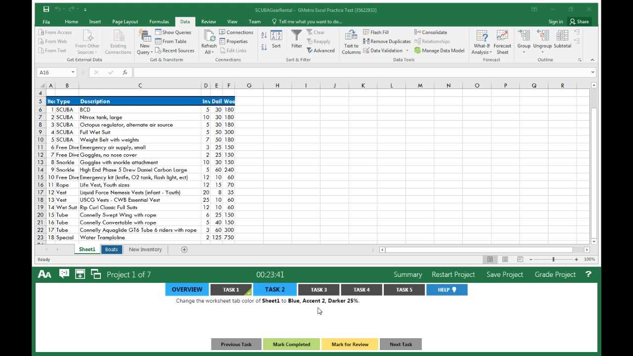 gmetrix word 2016 core practice exam 1 testing answers