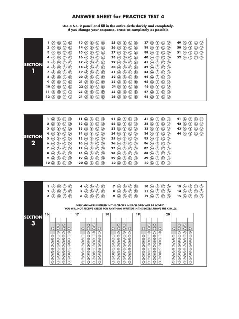 sat exam answer key