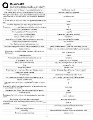 music appreciation exam 2 answers