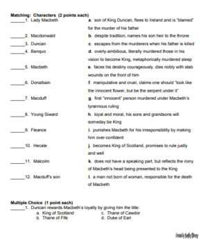 macbeth final exam answer key