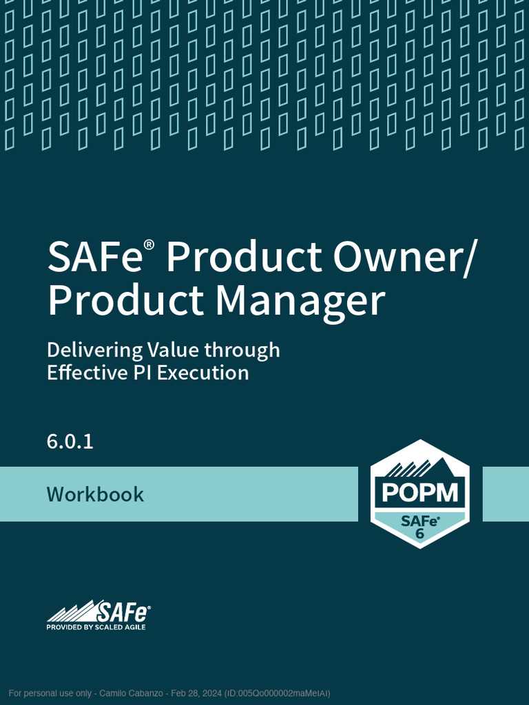 safe product owner product manager exam answers