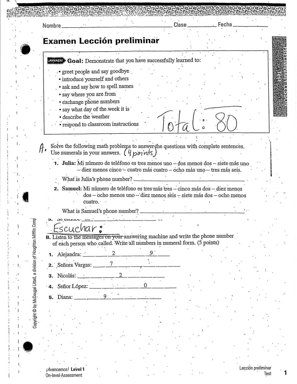 examen leccion 2 answer key