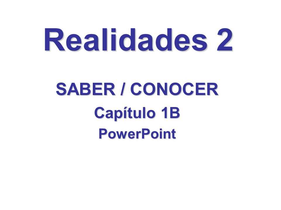 realidades 2 capitulo 1b answer key