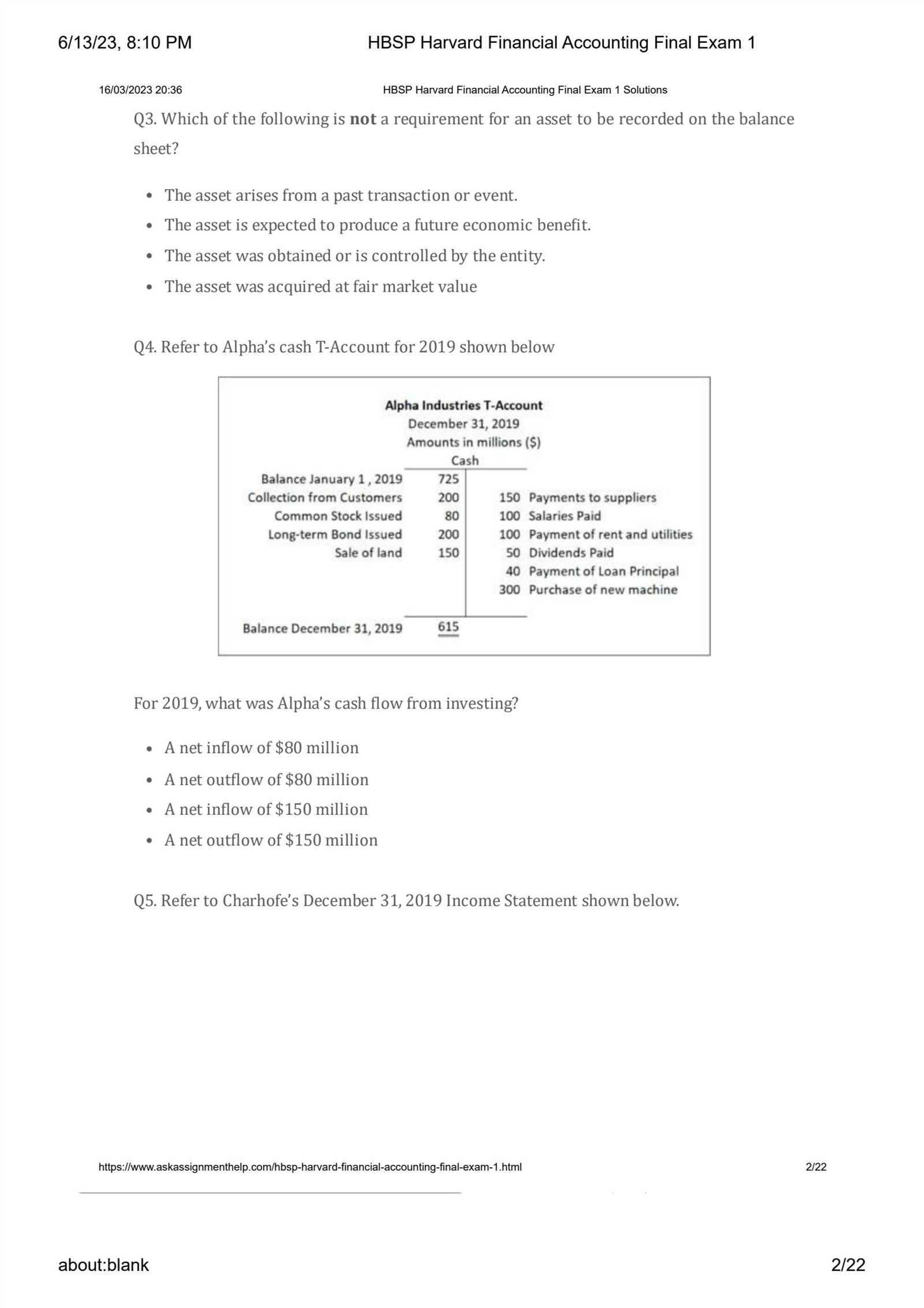 accounting final exam questions and answers