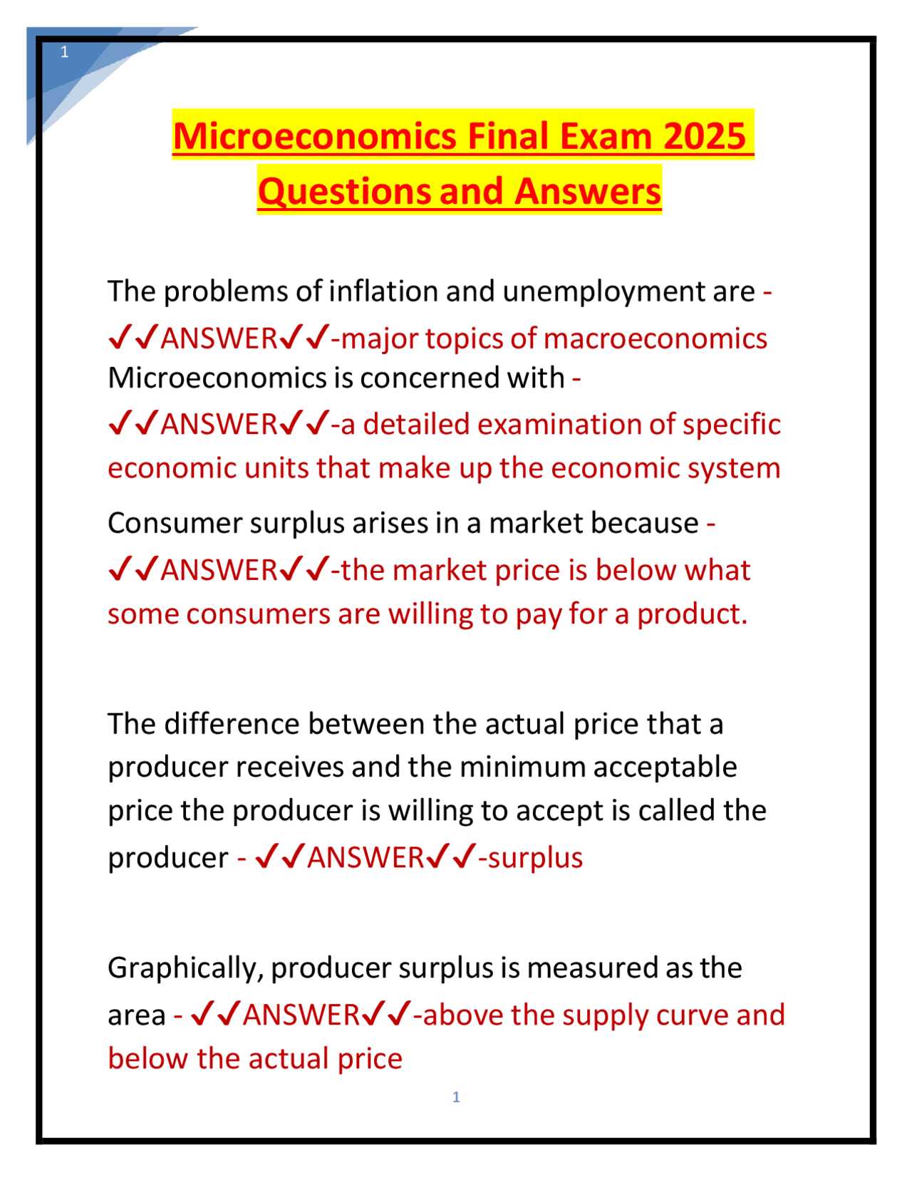 economics exam questions and answers 2025