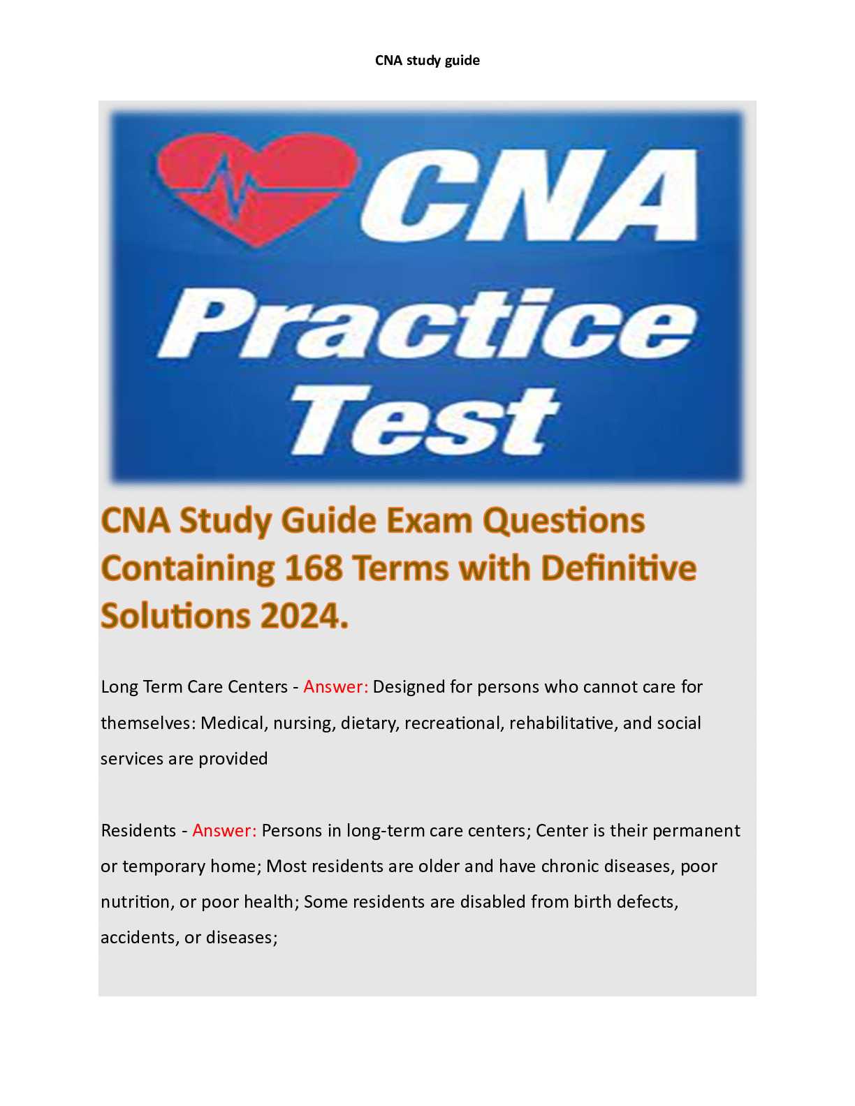 free cna practice exams