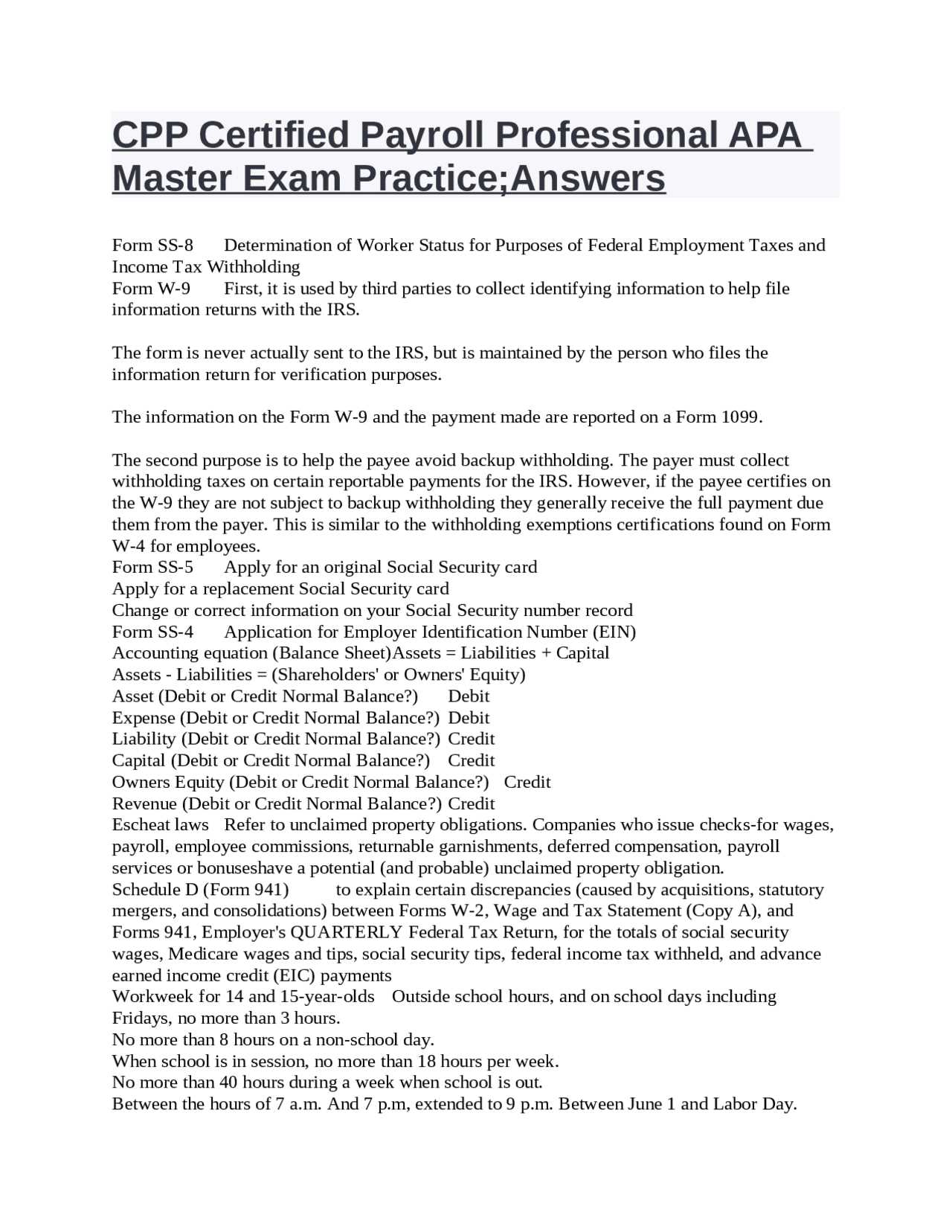 payroll accounting final exam answers