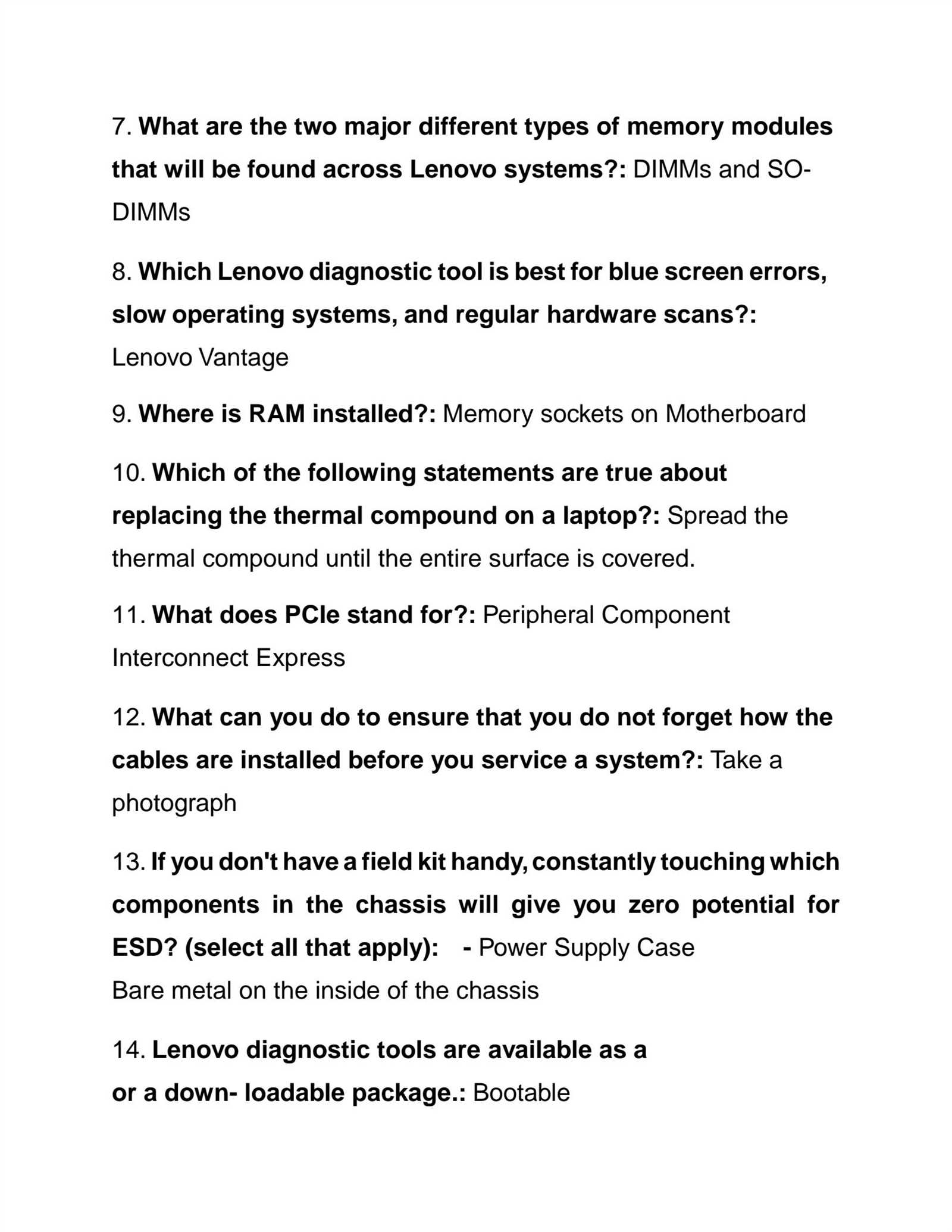 lenovo rwst217 exam answers