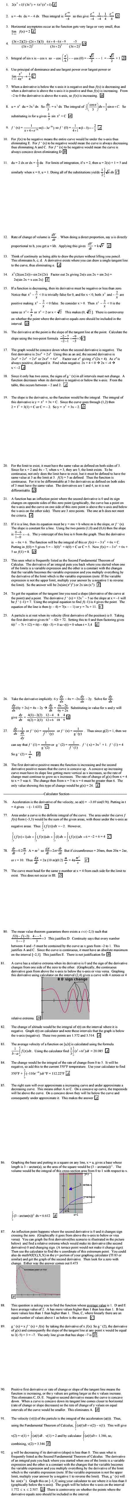 ap calculus ab exam multiple choice answers