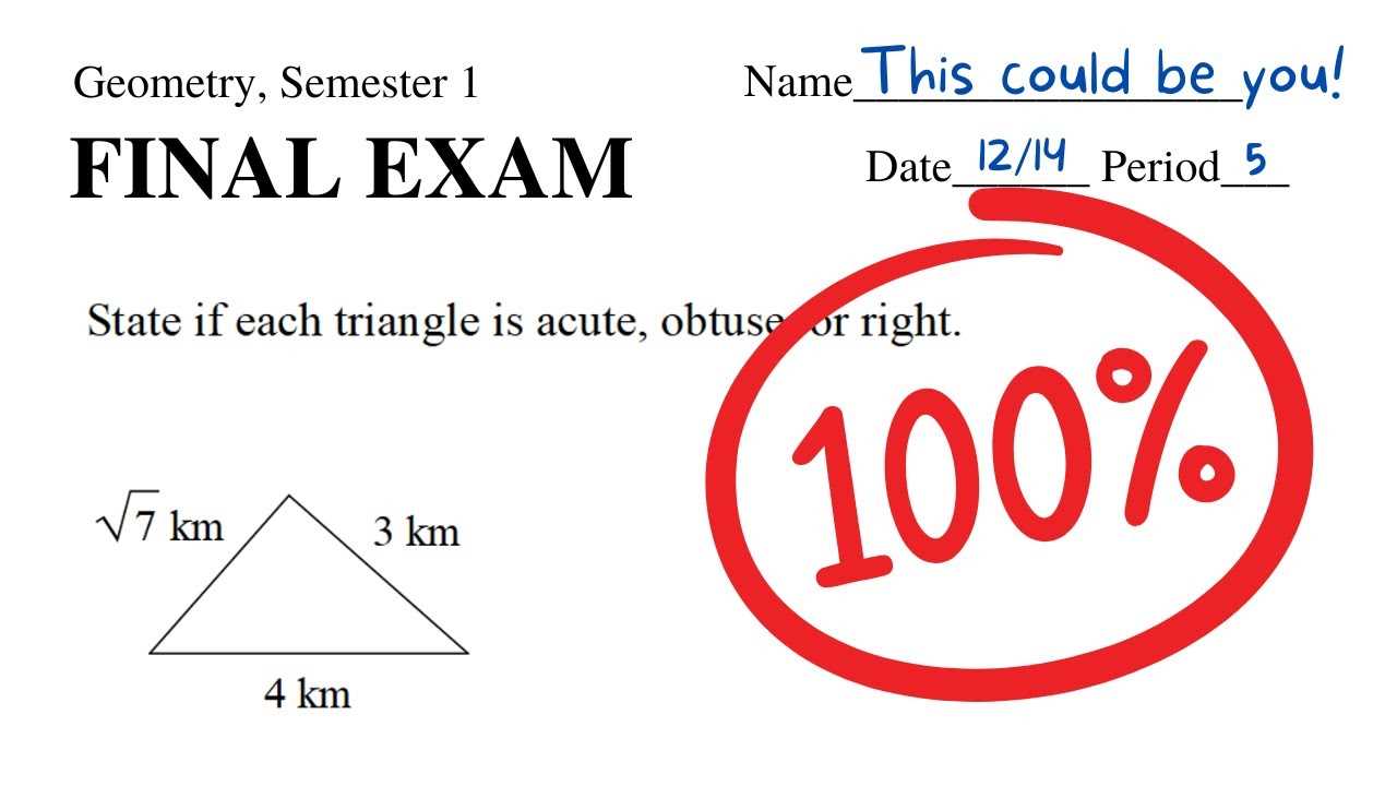 geometry first semester exam answers