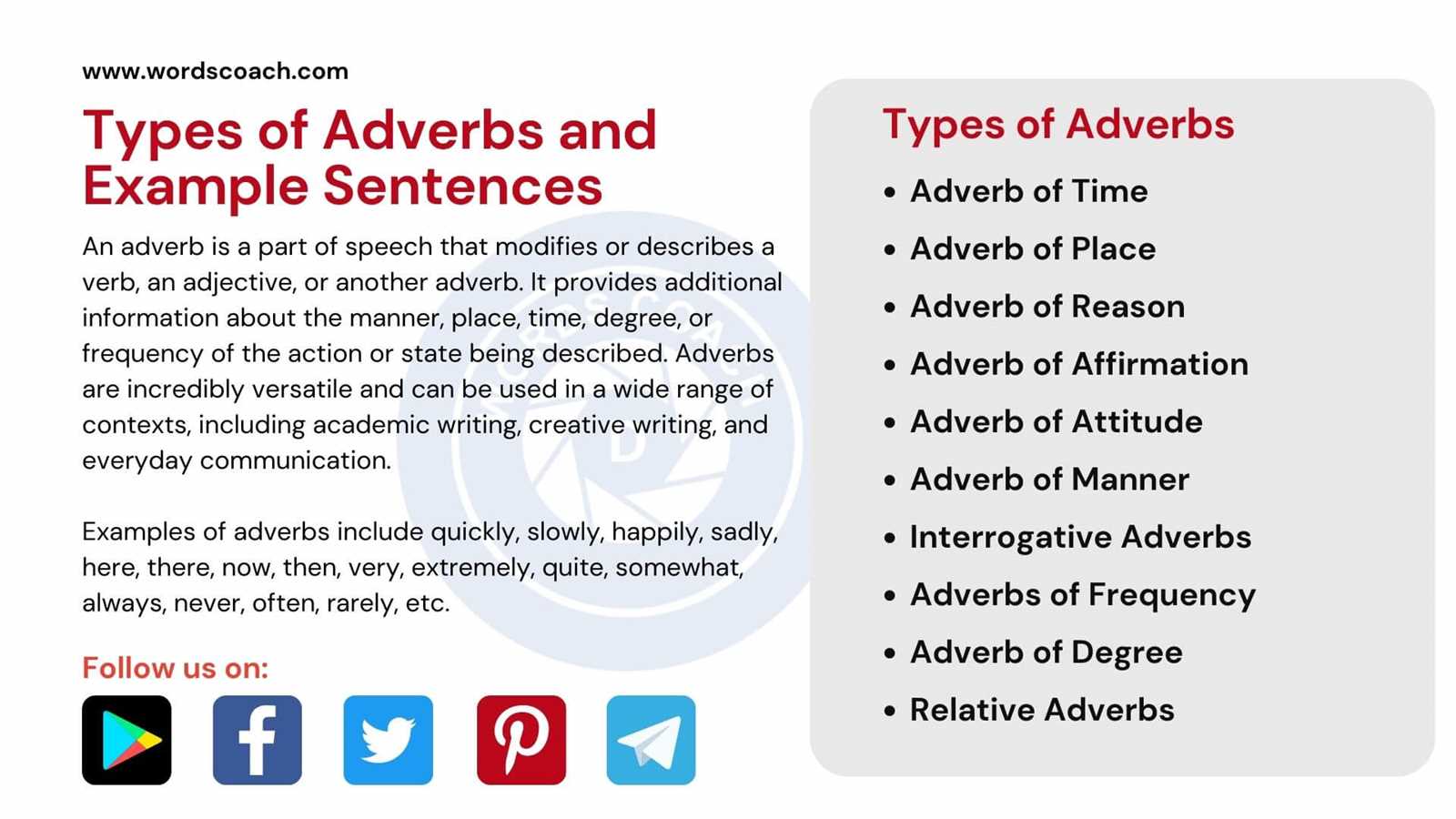 what 5 questions do adverbs answer