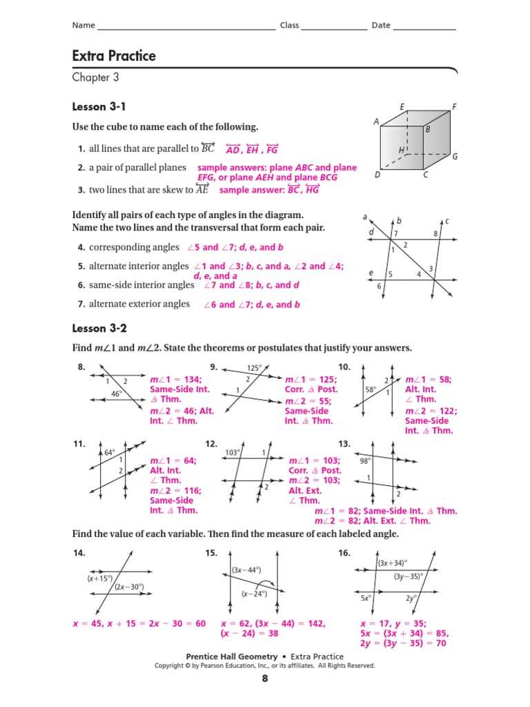 geometry quarter 3 exam review answers