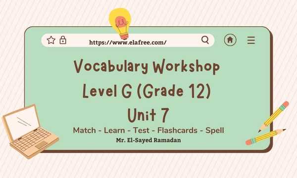 vocab unit 7 level f answers