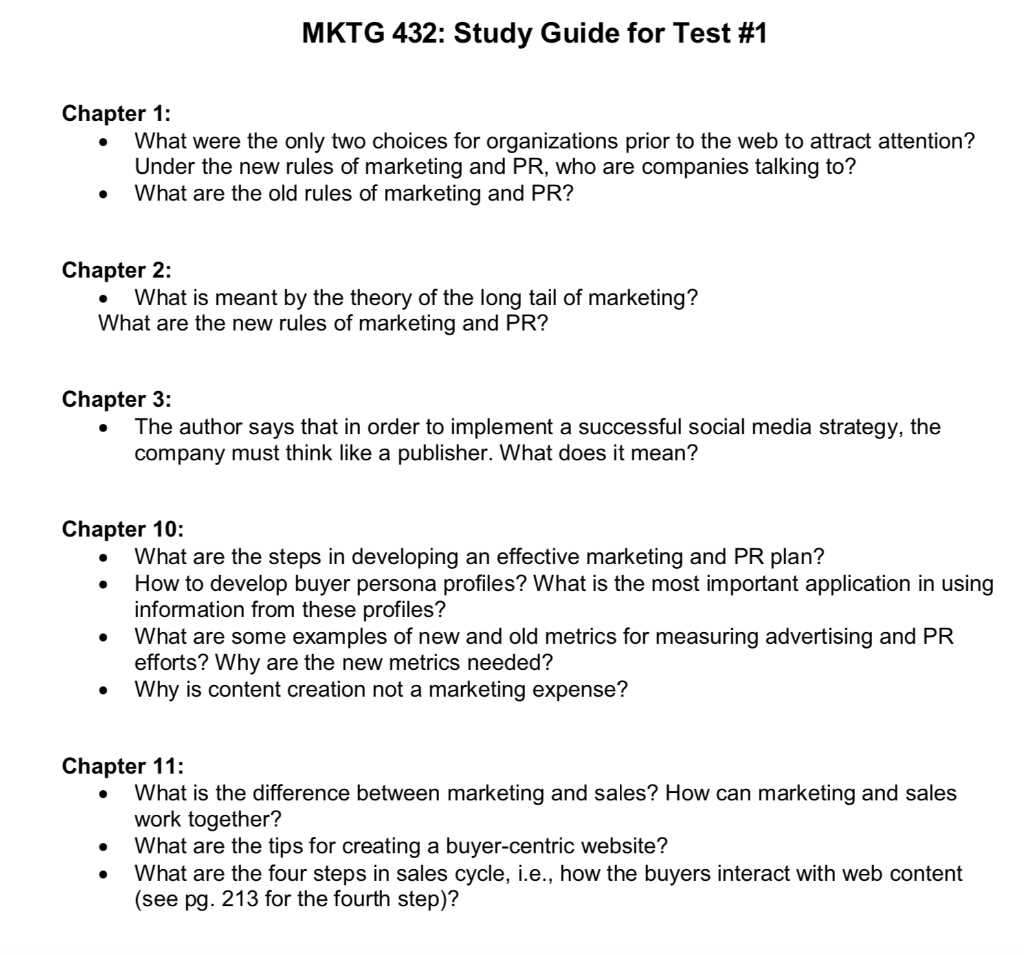 chapter 10 study guide marketing answer key