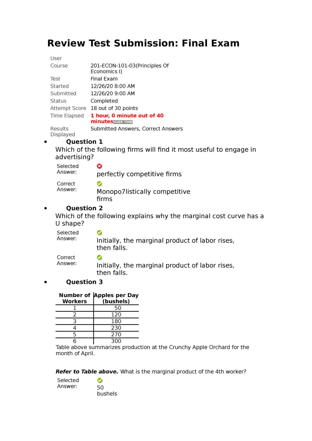 econ 201 final exam study guide